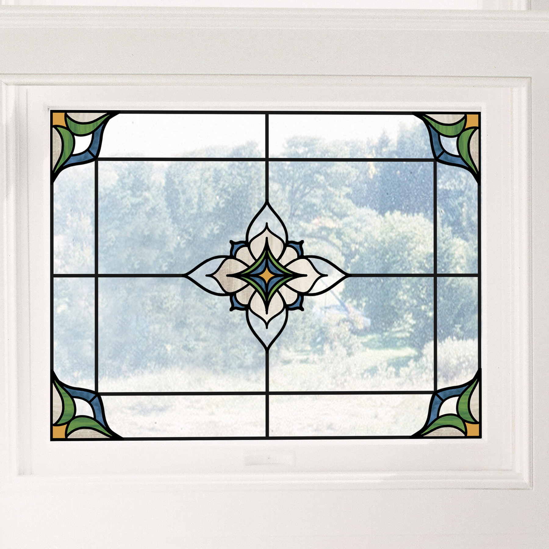 Stained glass window decals discount